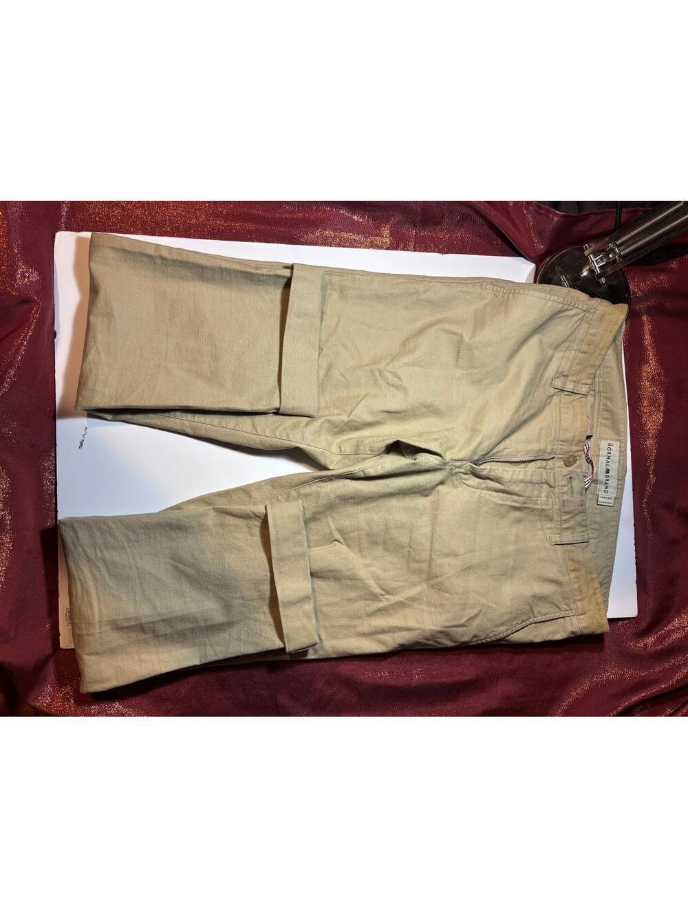 The Normal Brand Pants Mens 34 Khaki Chino Straight Leg Flat Front Casual Slim